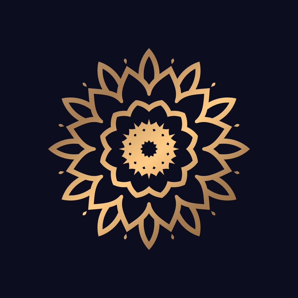 Luxury mandala background design golden color. vector