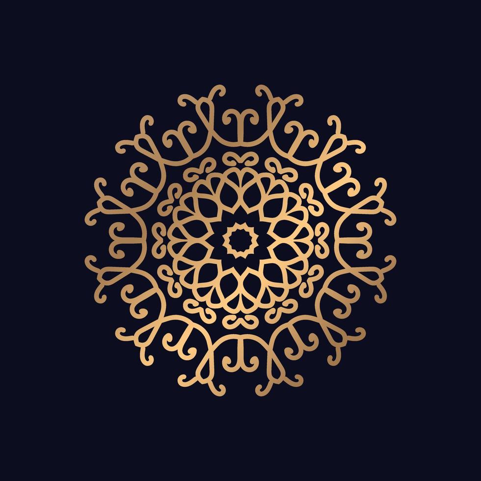 Golden color mandala design background vector