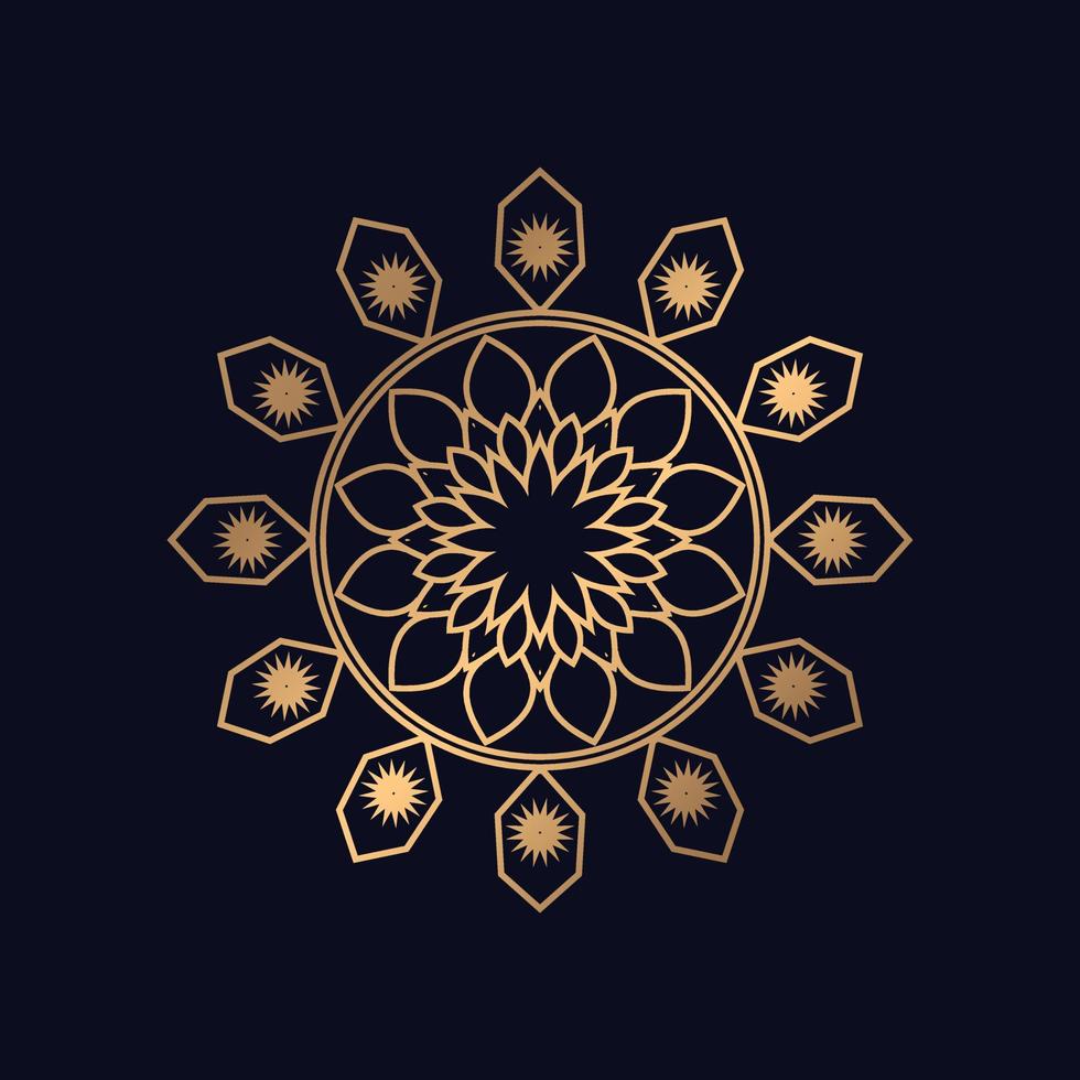 Golden color Ornamental mandala design background vector