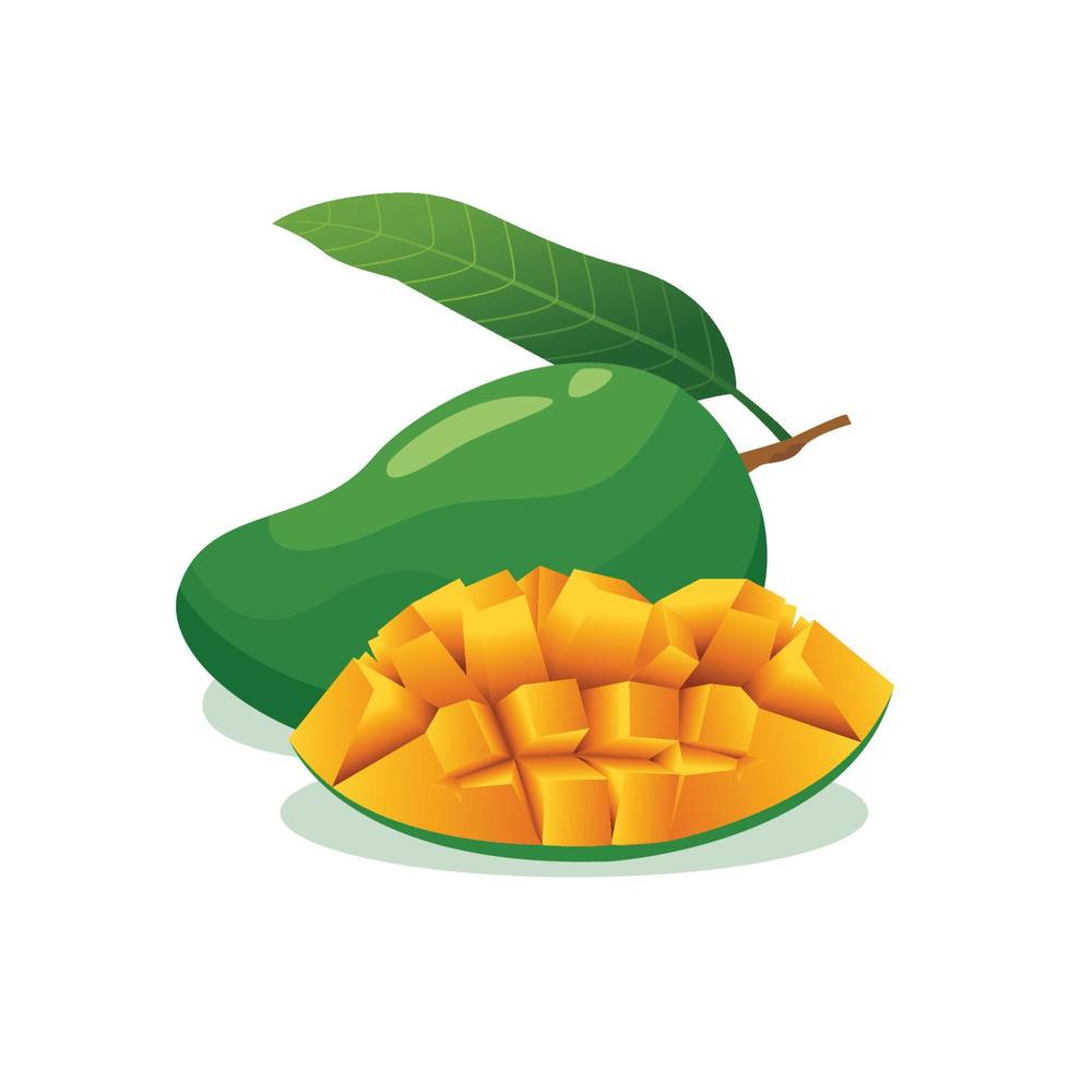sweet and fresh mango fruit vector