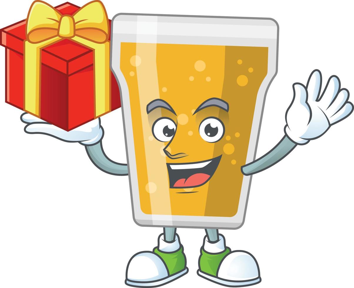 Cartoon character of mug of beer vector