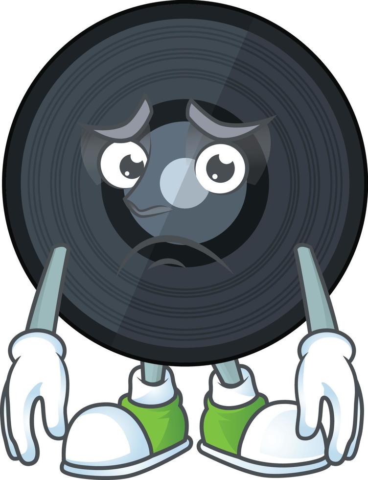 Cartoon character of music viynl disc vector