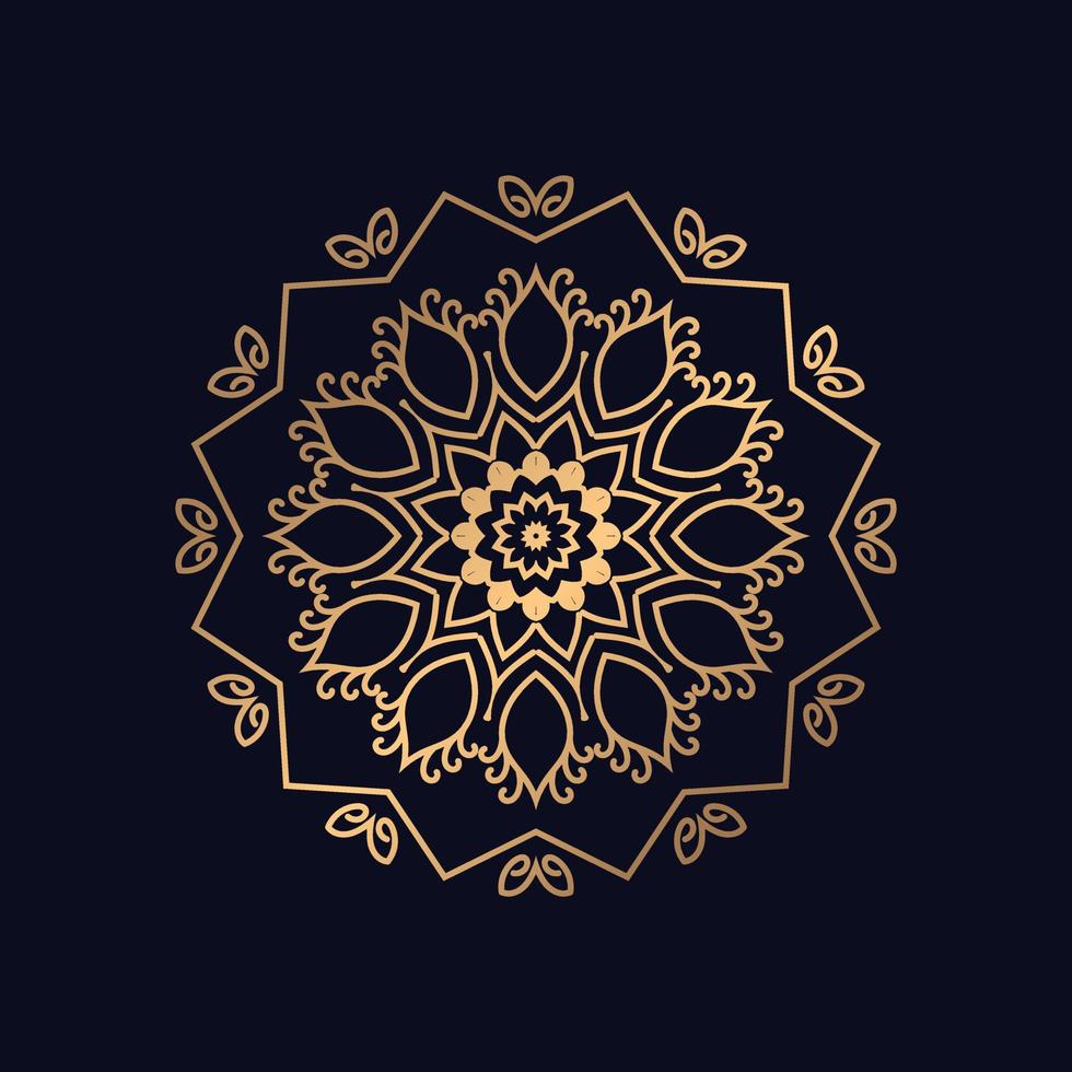 dorado color mandala lujo ornamental diseño vector. vector