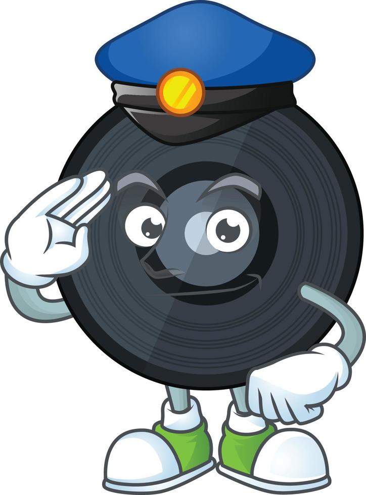 Cartoon character of music viynl disc vector