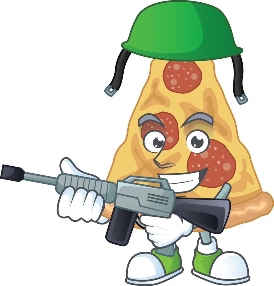 Cartoon character of slice of pizza vector