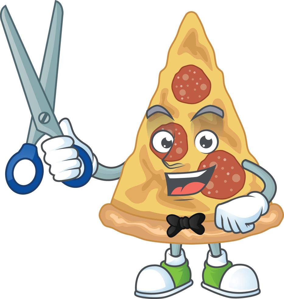 Cartoon character of slice of pizza vector