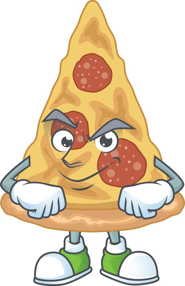 Cartoon character of slice of pizza vector