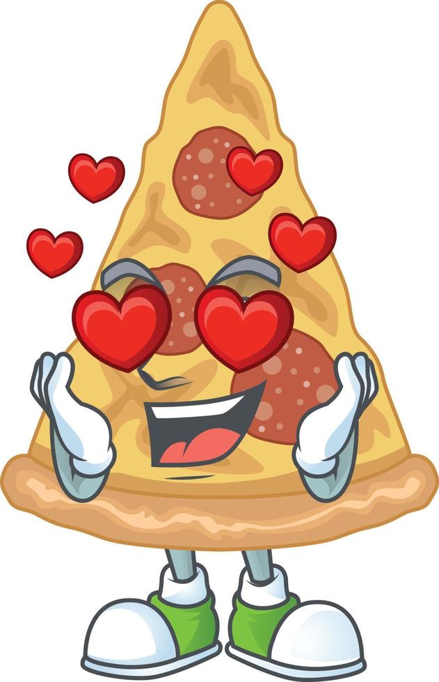 Cartoon character of slice of pizza vector
