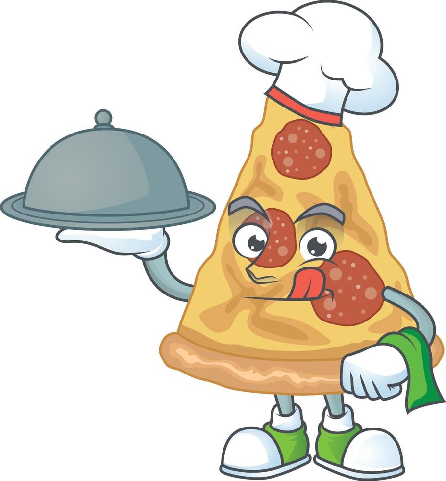 Cartoon character of slice of pizza vector