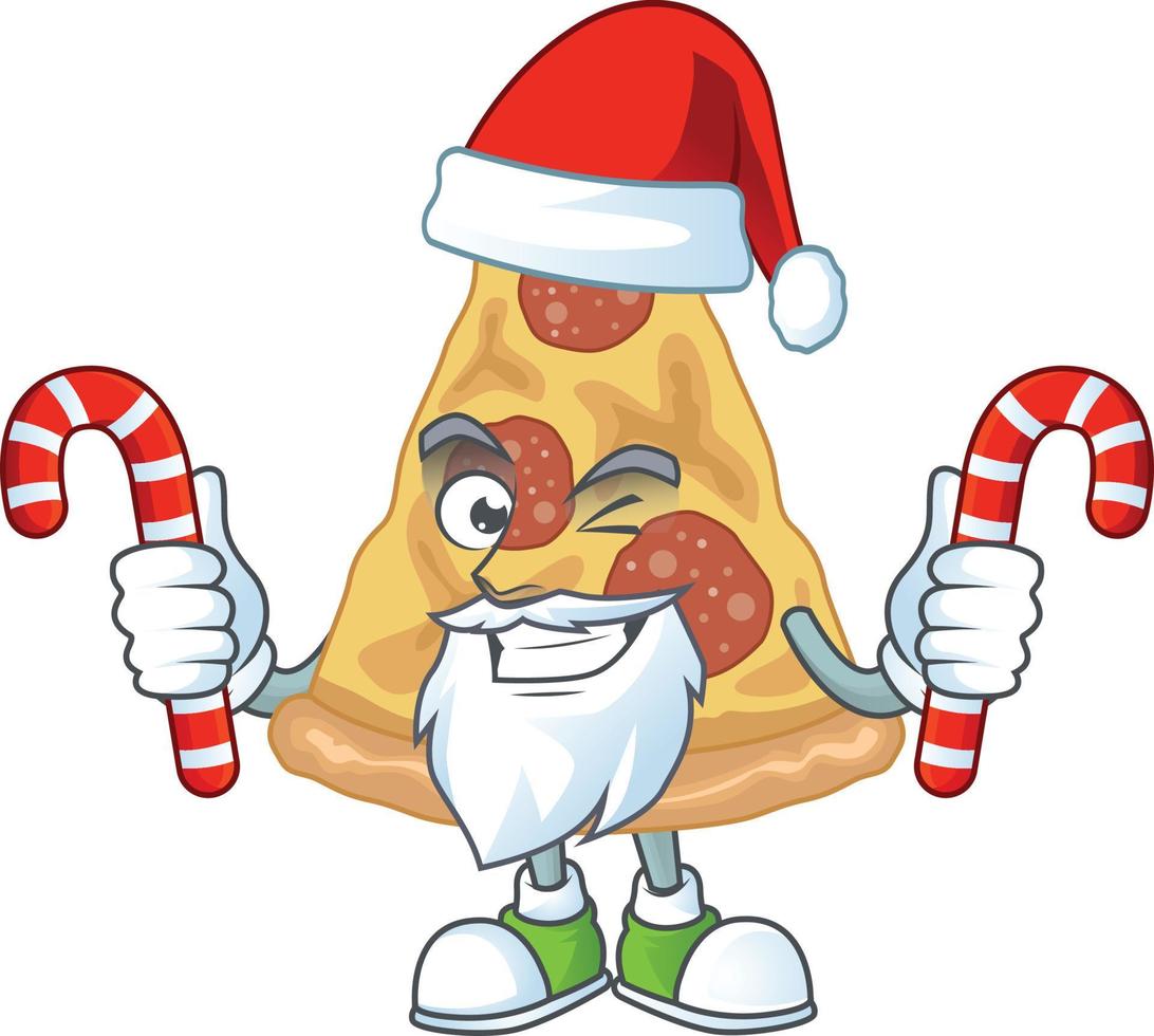 Cartoon character of slice of pizza vector