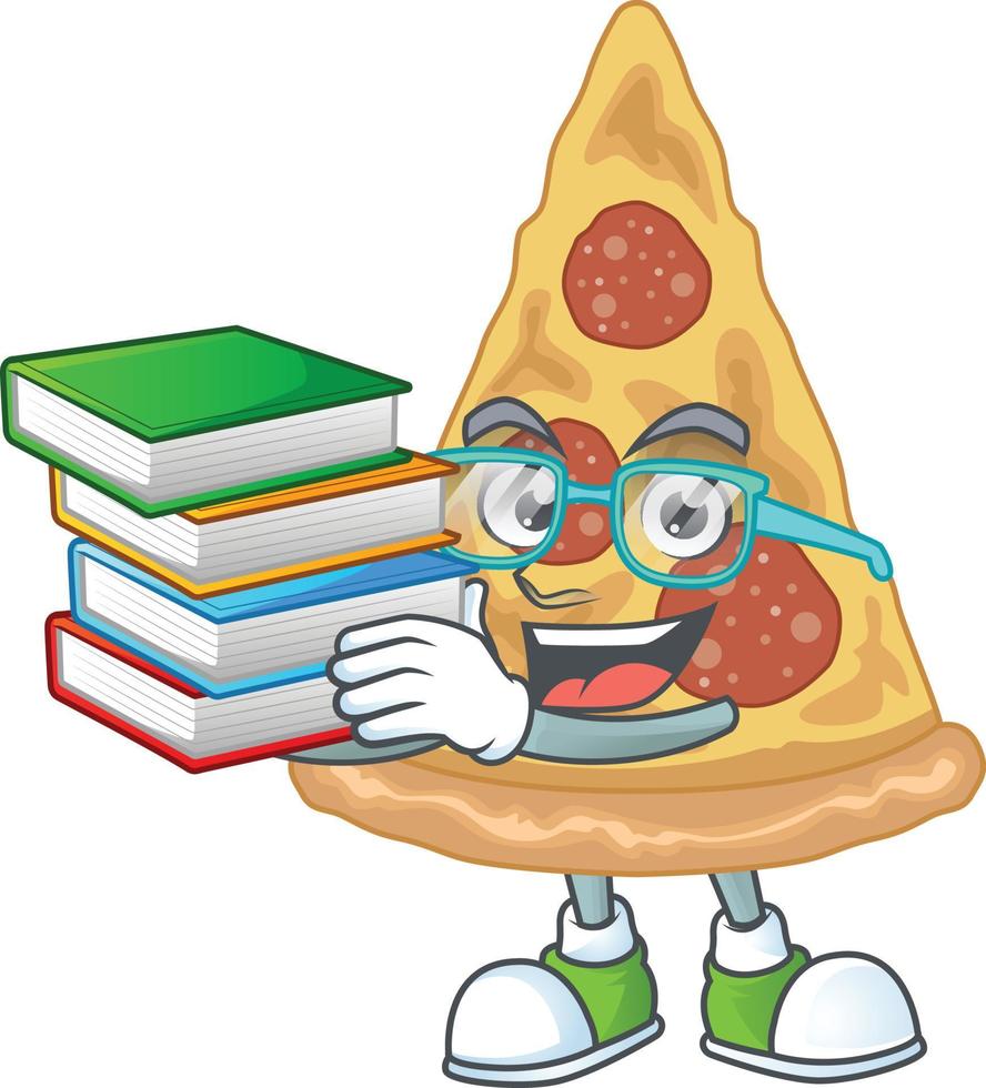 Cartoon character of slice of pizza vector