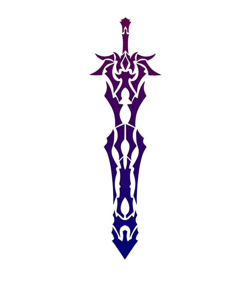 illustration vector graphic of tribal art sword tattoo