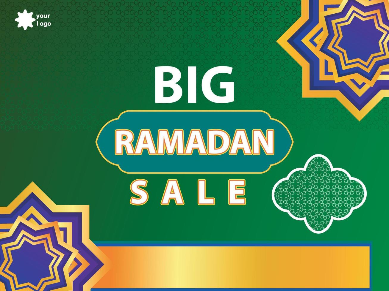 Ramadan Kareem Mega Sale Banner, Islamic Ornament Lantern, Decoration gold and modern Background with empty space for photo vector