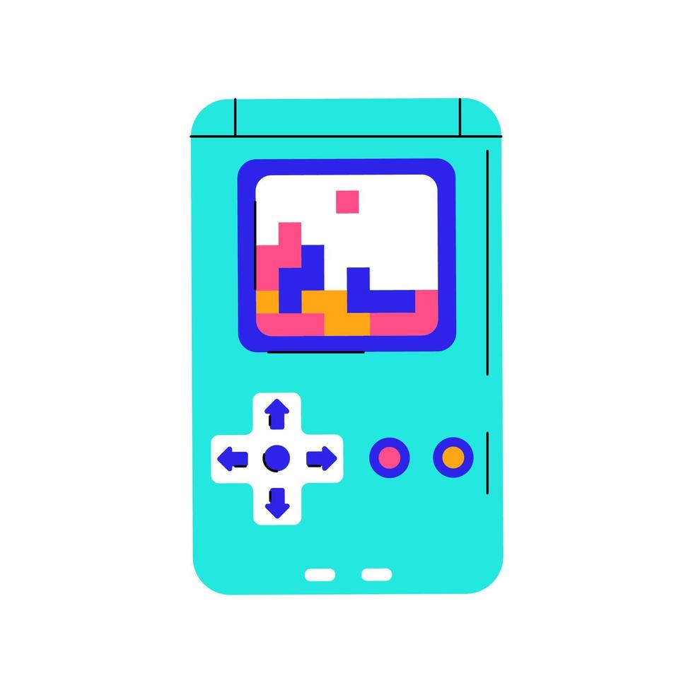 Colorful gameboy in trendy style isolated on white background. vector