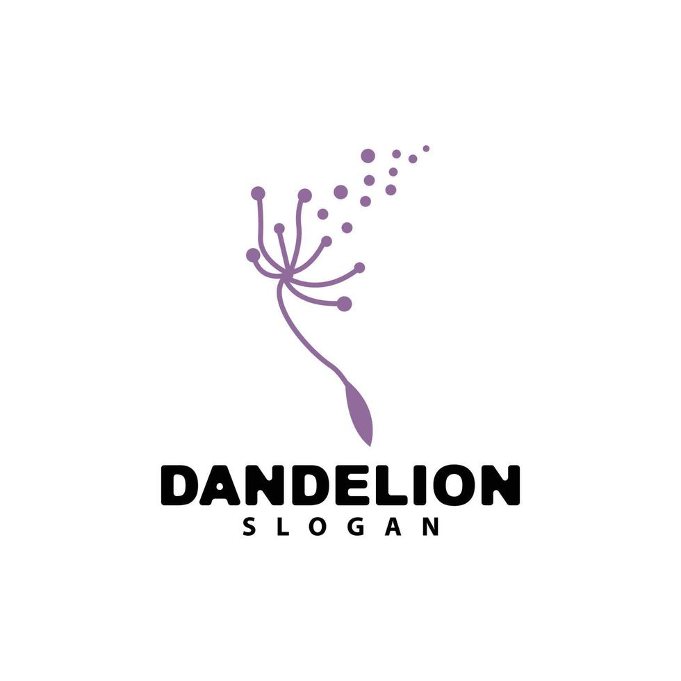 Dandelion Flower Vector, Flower Plant Illustration Icon, Dendelion Logo Simple Design vector