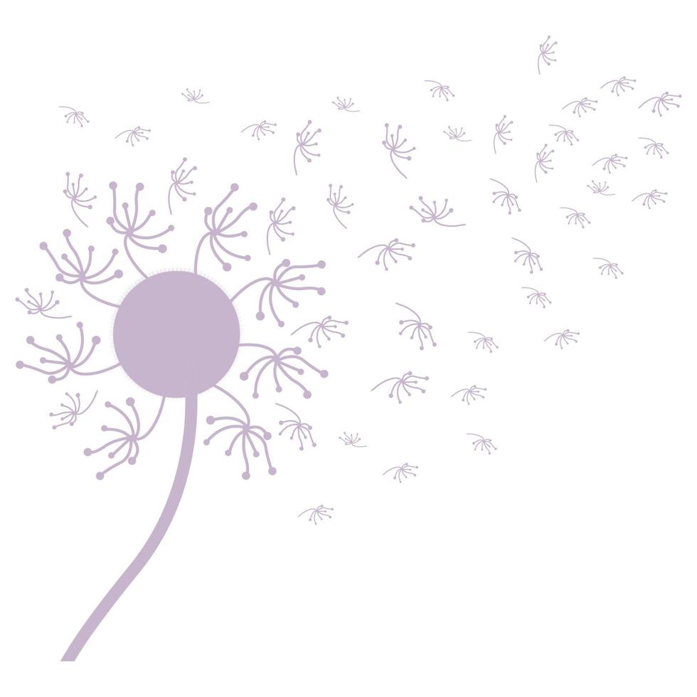 Dandelion Flower Vector, Flower Plant Illustration Icon, Dendelion Logo Simple Design vector