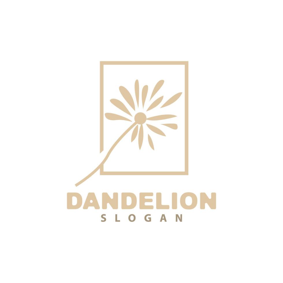 Dandelion Flower Vector, Flower Plant Illustration Icon, Dendelion Logo Simple Design vector