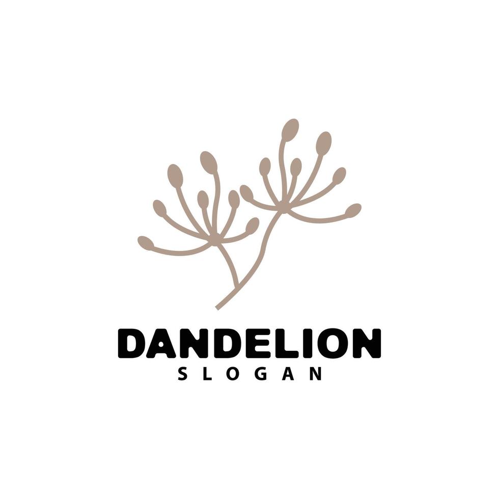 Dandelion Flower Vector, Flower Plant Illustration Icon, Dendelion Logo Simple Design vector