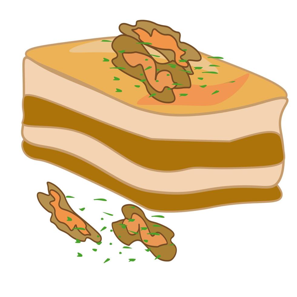 Dessert Cakes Pastries tea sweets oriental. Doodle illustration for the menu. vector