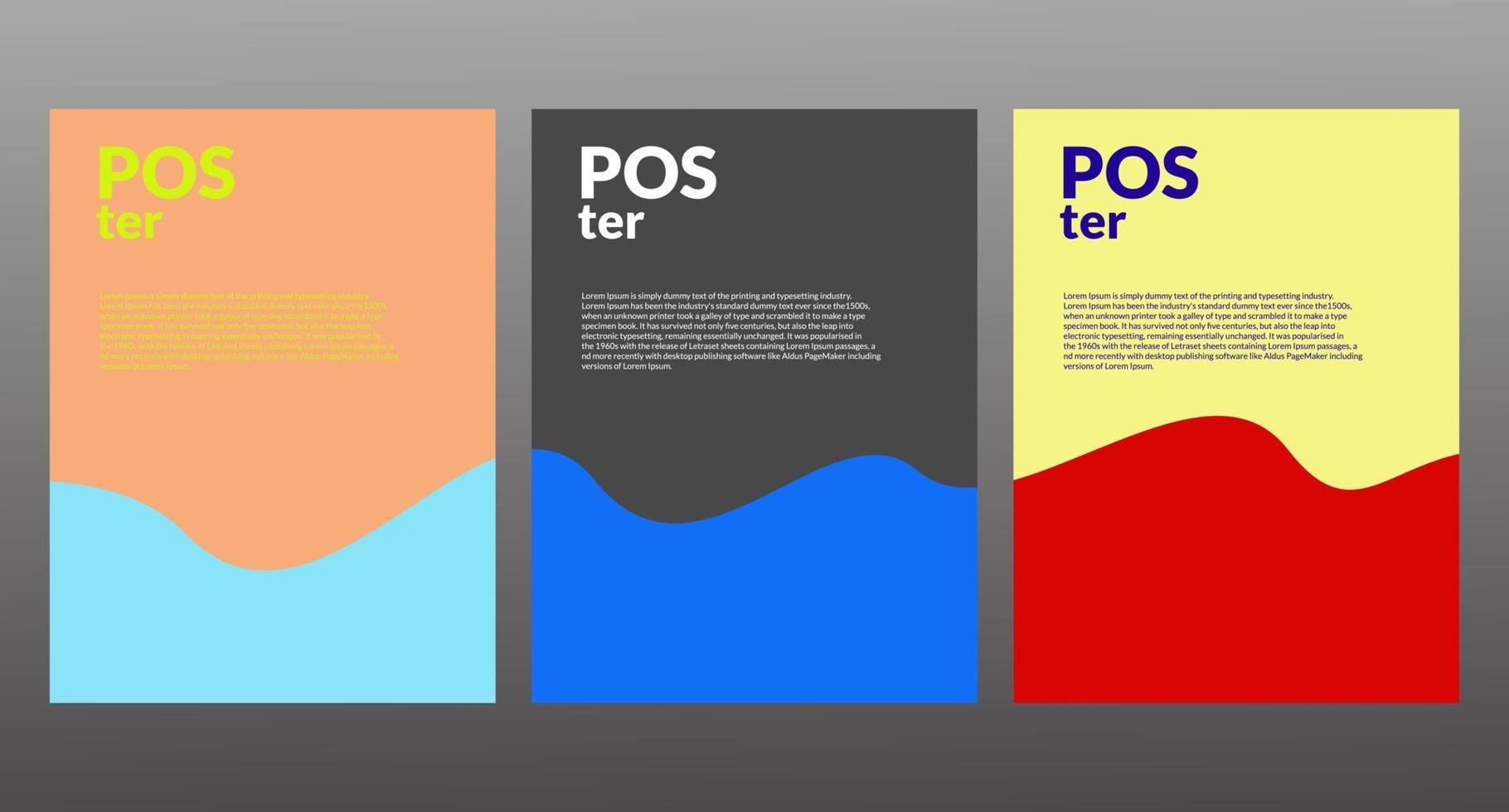 Vector colorful abstract fluid poster and banner template