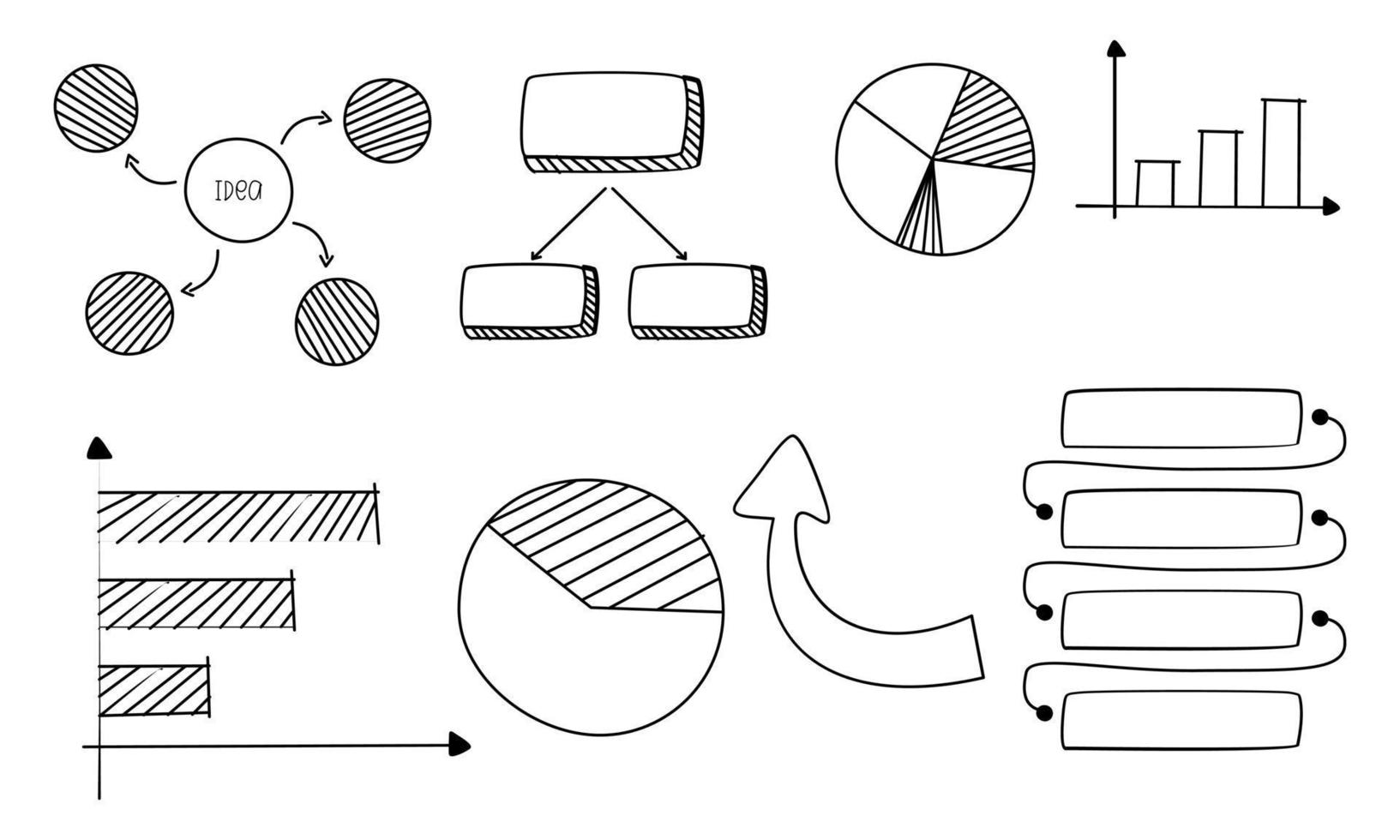 garabatear infografía, elemento infografia logo vector