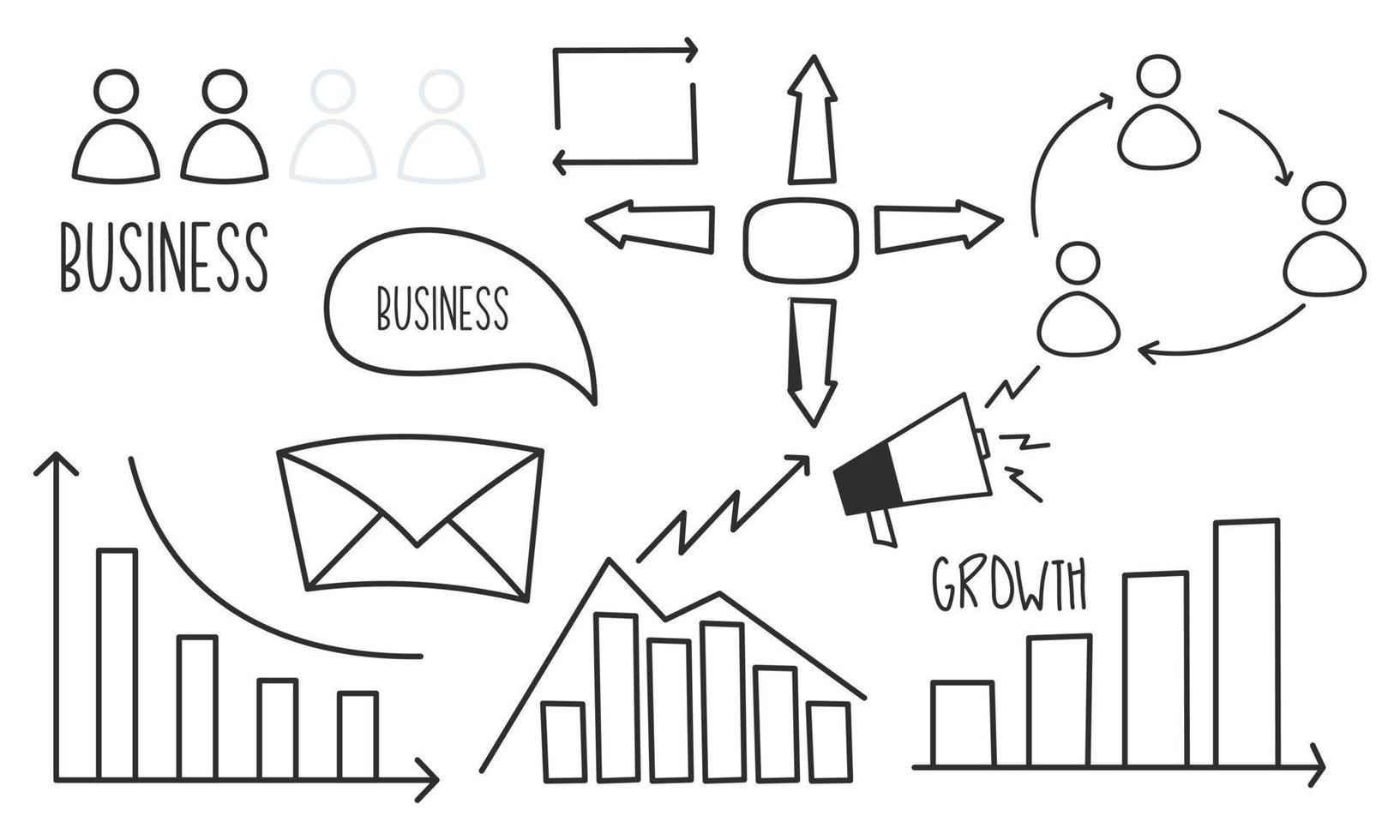 Doodle infographics, element infographics logo vector