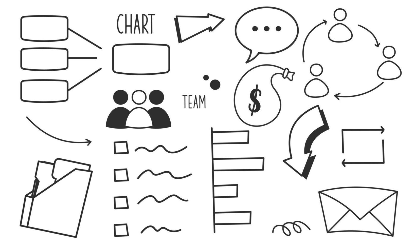 Doodle infographics, element infographics logo vector