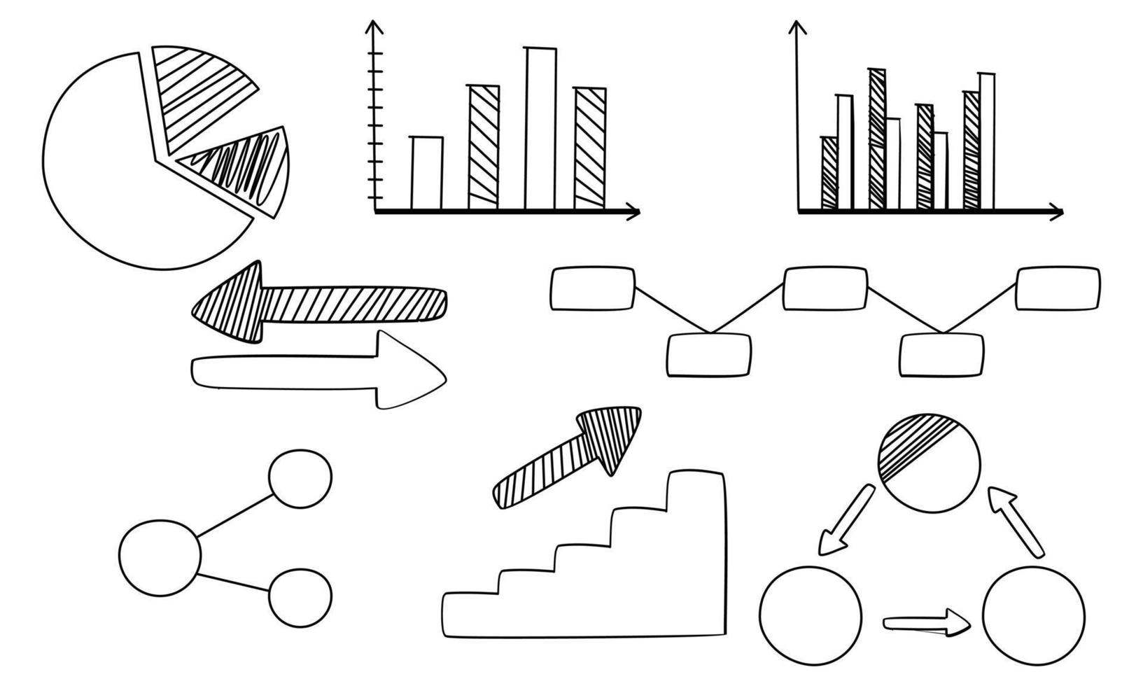 Doodle infographics, element infographics logo vector