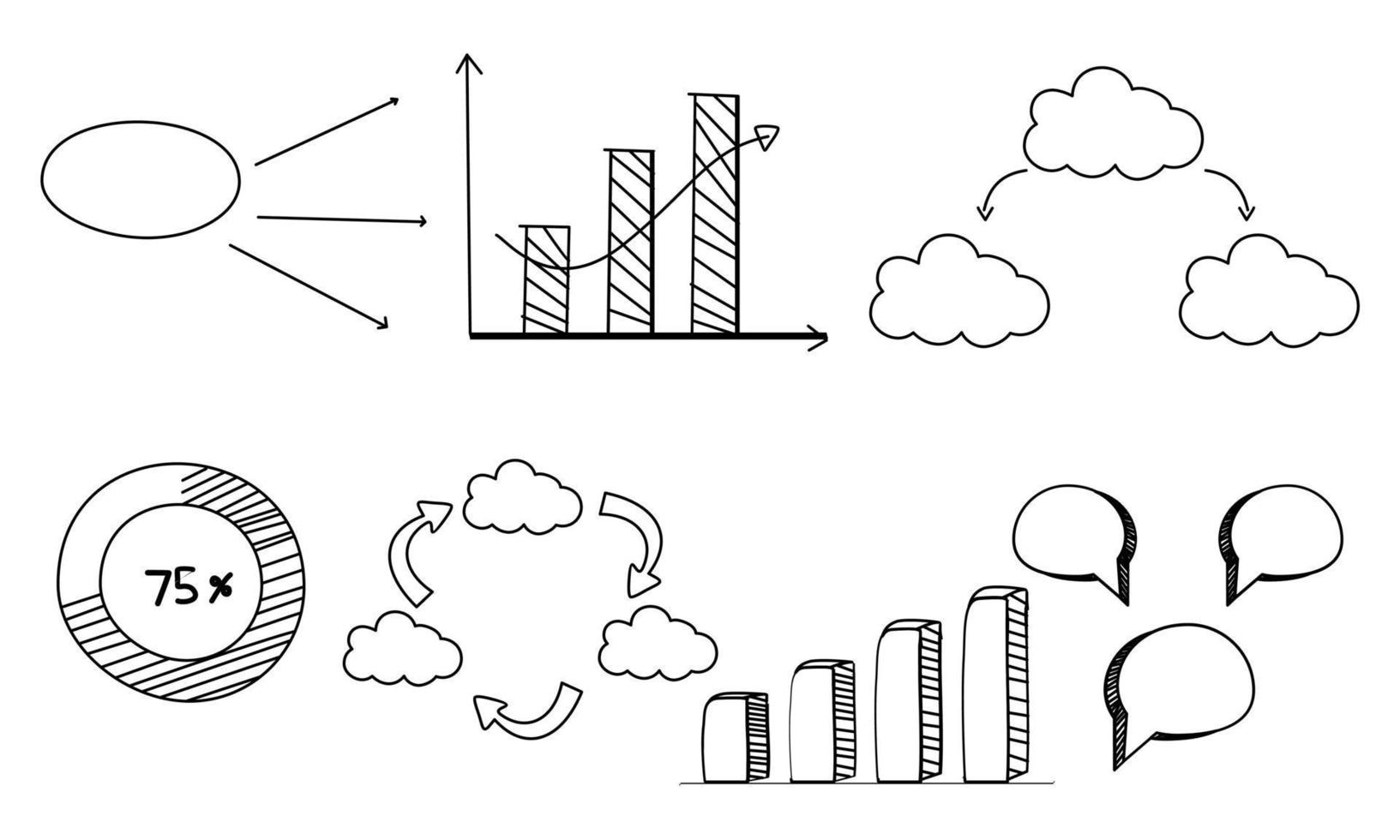 Doodle infographics, element infographics logo vector