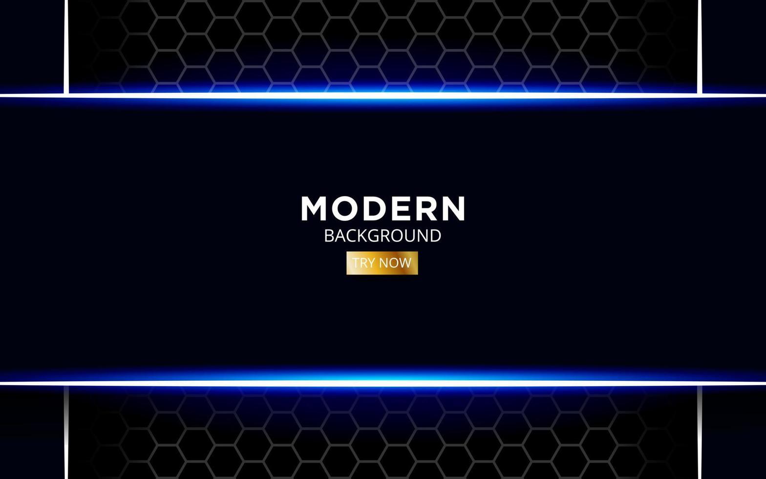 modern premium blue future background banner design with glow line in hexagon texture. vector