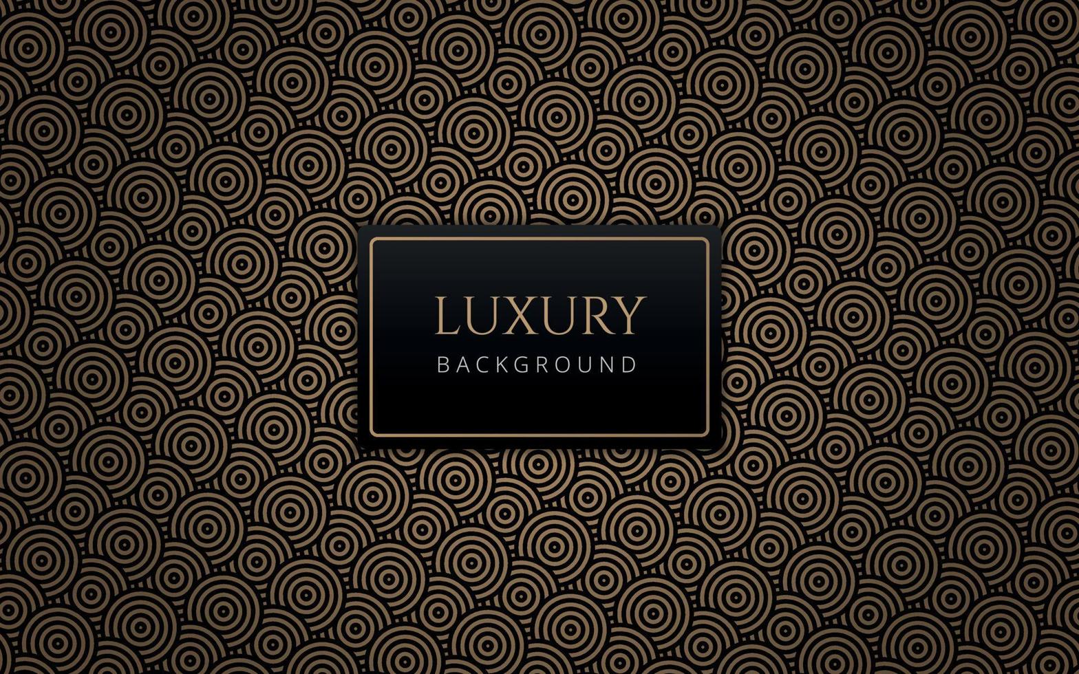 Luxury abstract black and gold circles pattern. Formal premium background template useful for invitation design, gift card, voucher, gift coupon, VIP invitation. Elegant geometric circle backdrop. vector