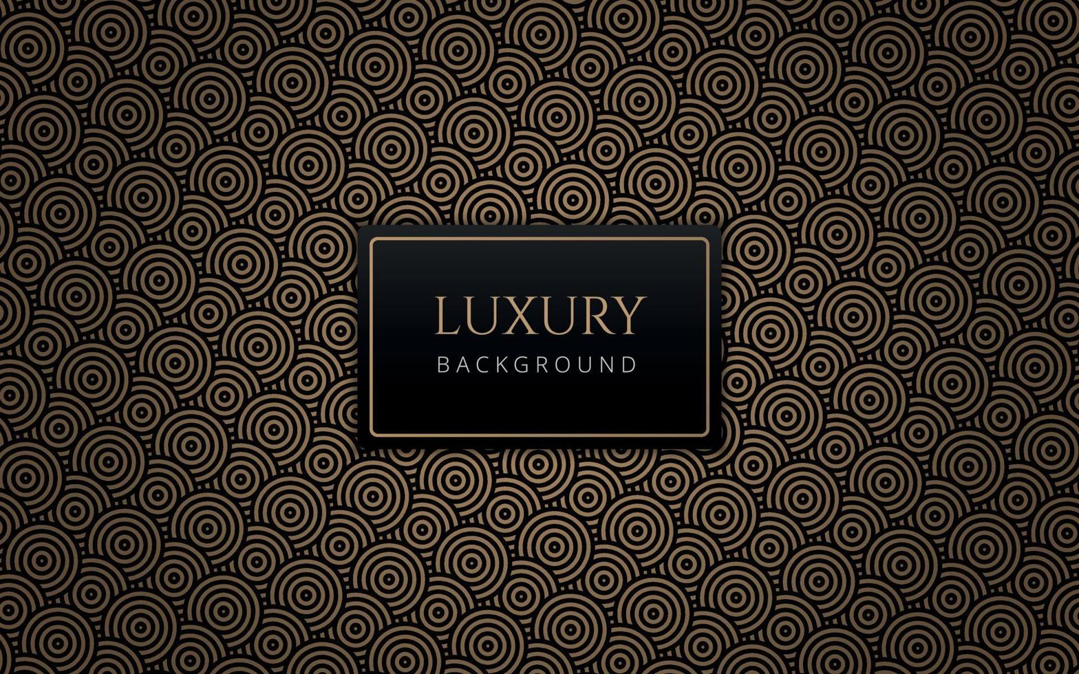 Luxury abstract black and gold circles pattern. Formal premium background template useful for invitation design, gift card, voucher, gift coupon, VIP invitation. Elegant geometric circle backdrop. vector