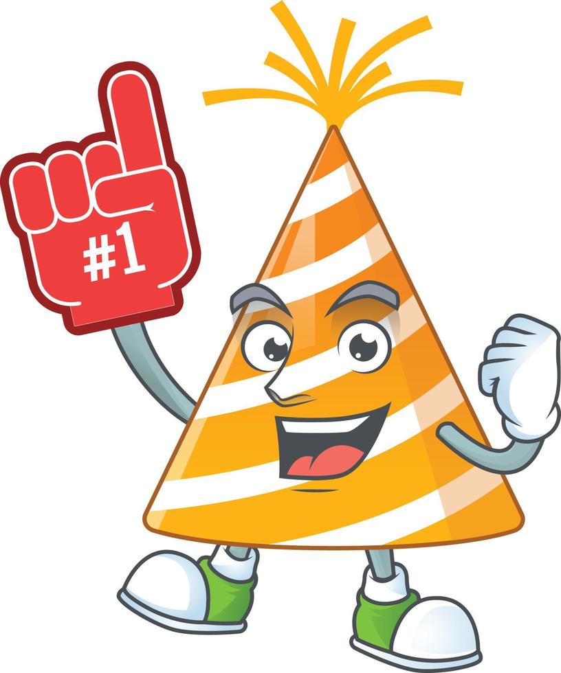Cartoon character of yellow party hat vector