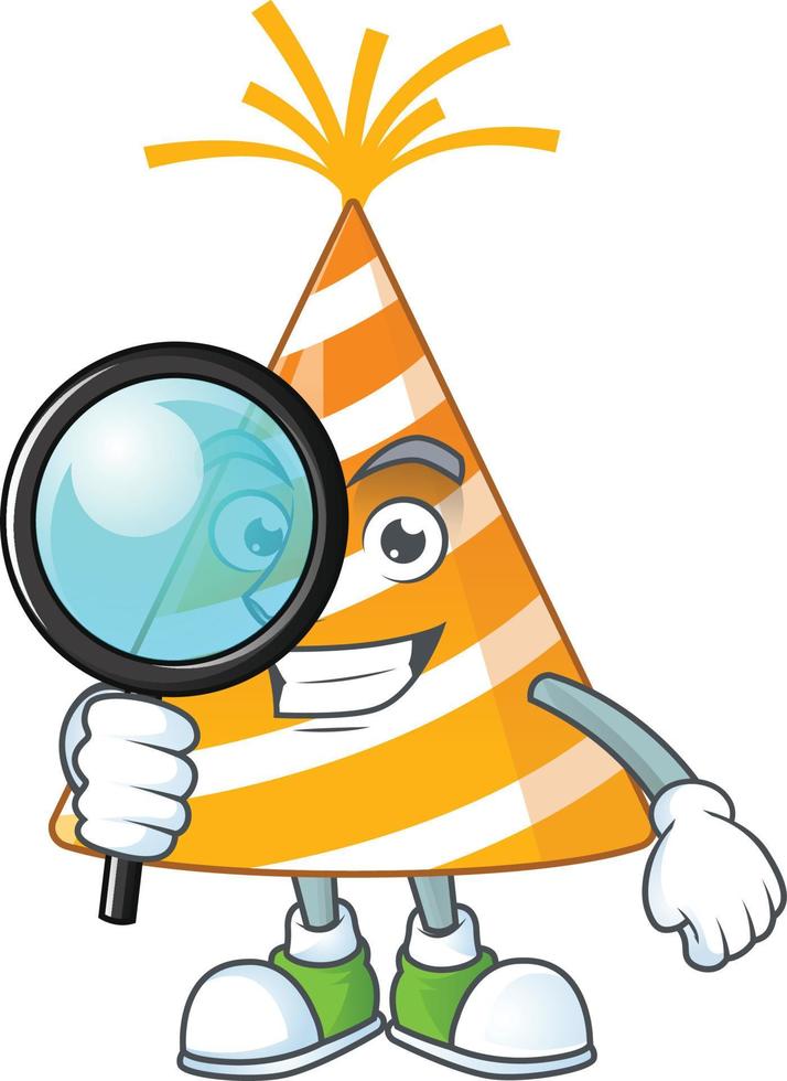 Cartoon character of yellow party hat vector