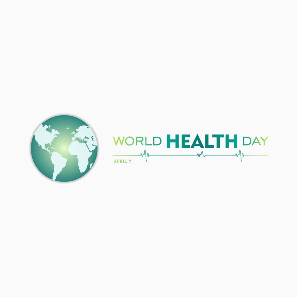 World Health Day. World health day concept text design with doctor stethoscope. vector