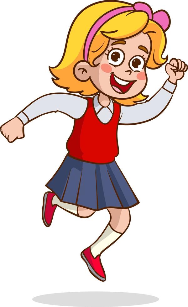 happy jumping children cartoon vector cartoon vector