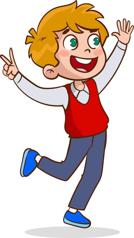 happy jumping children cartoon vector cartoon vector