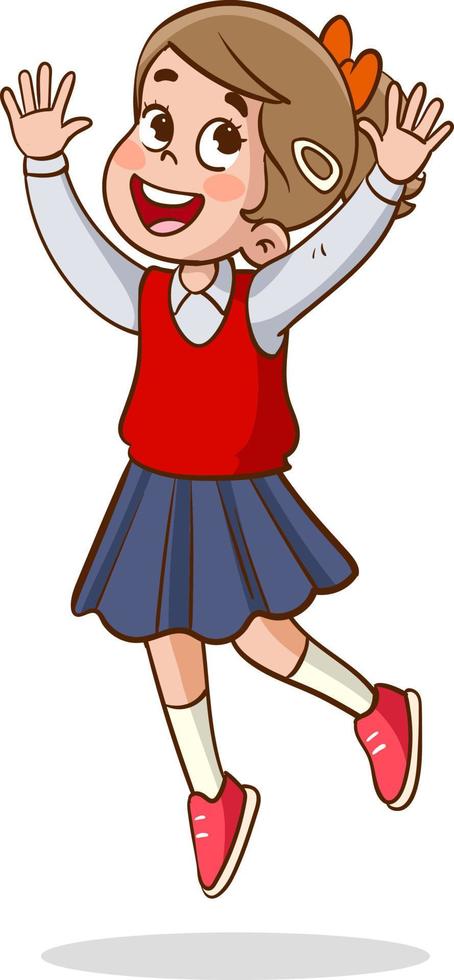 happy jumping children cartoon vector cartoon vector