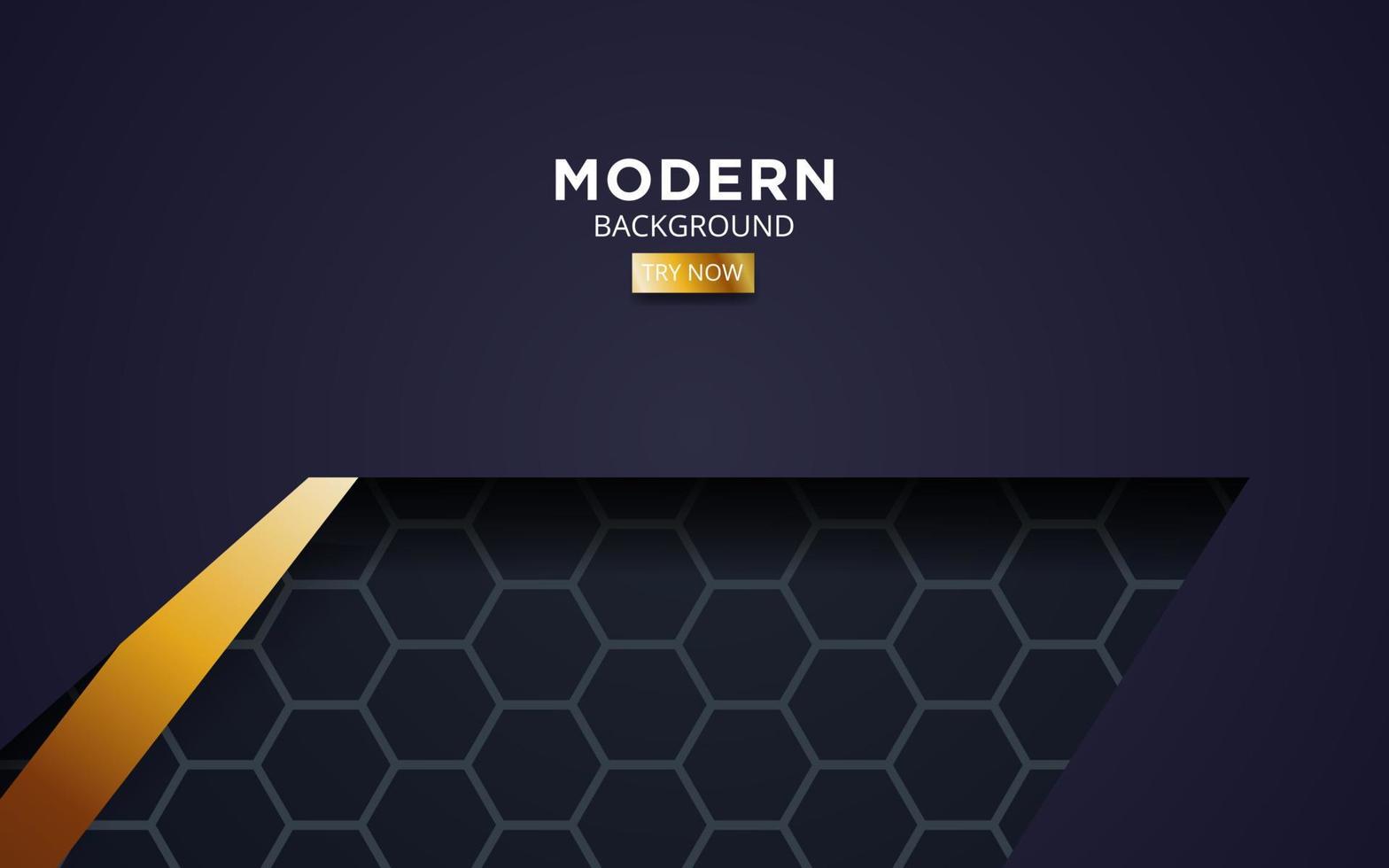 premium dark blue overlap background banner design. Realistic overlap layer on black textured background with golden line. vector