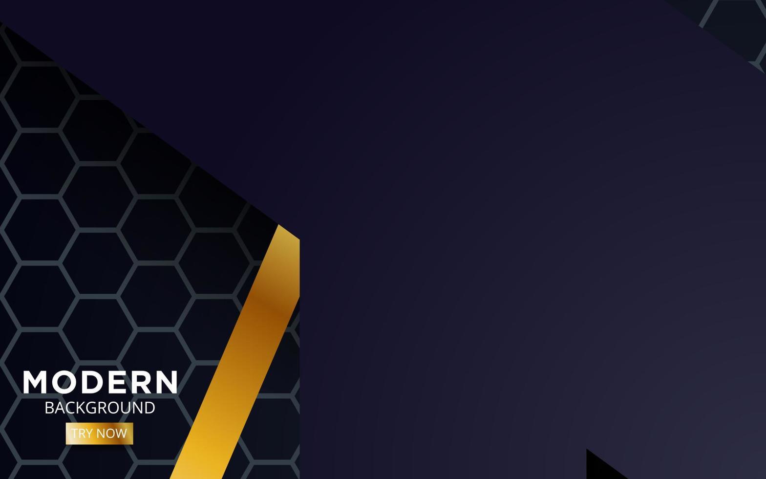 premium dark blue overlap background banner design. Realistic overlap layer on black textured background with golden line. vector