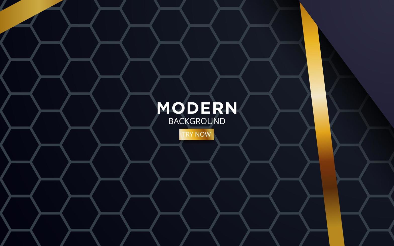 premium dark blue overlap background banner design. Realistic overlap layer on black textured background with golden line. vector