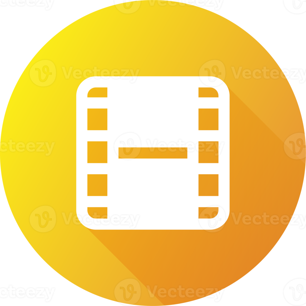 Film icon in flat design style. Film strip signs for multimedia interface. png
