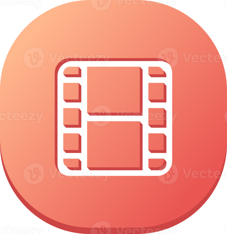 Film icon in flat design style. Film strip signs for multimedia interface. png