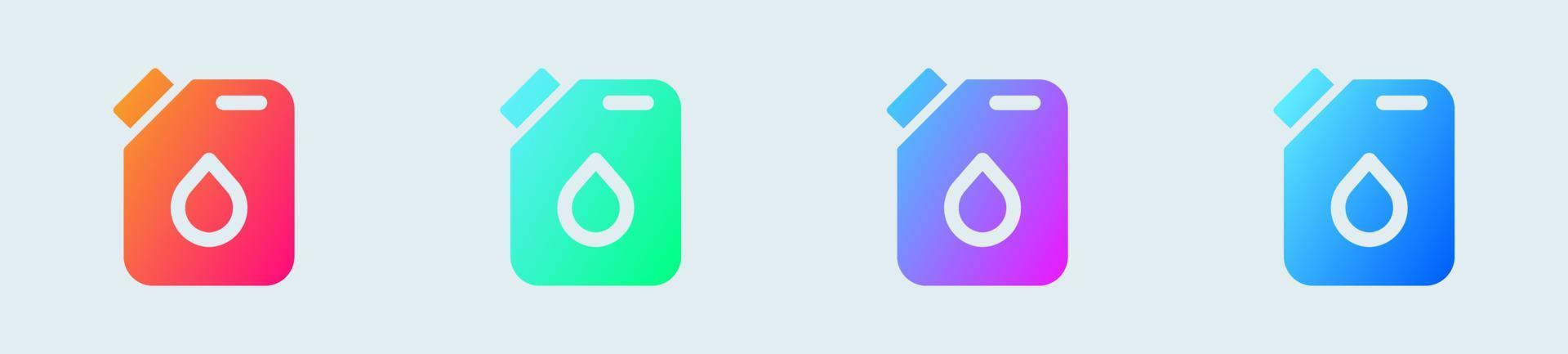 Petrol can solid icon in gradient colors. Gasoline signs vector illustration.