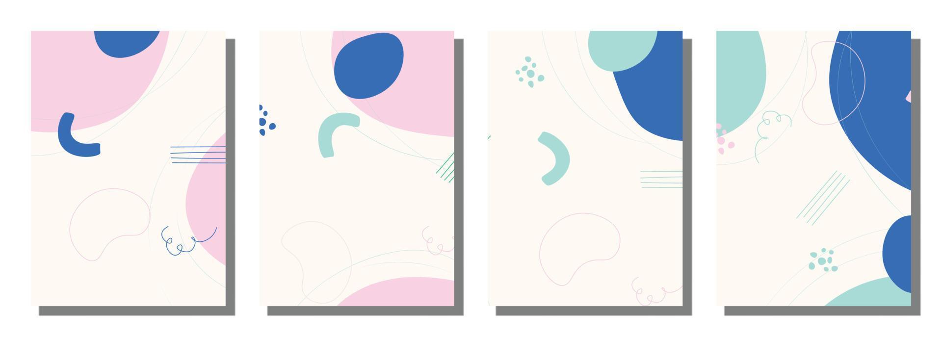 Minimalist abstract hand drawn set background. vector
