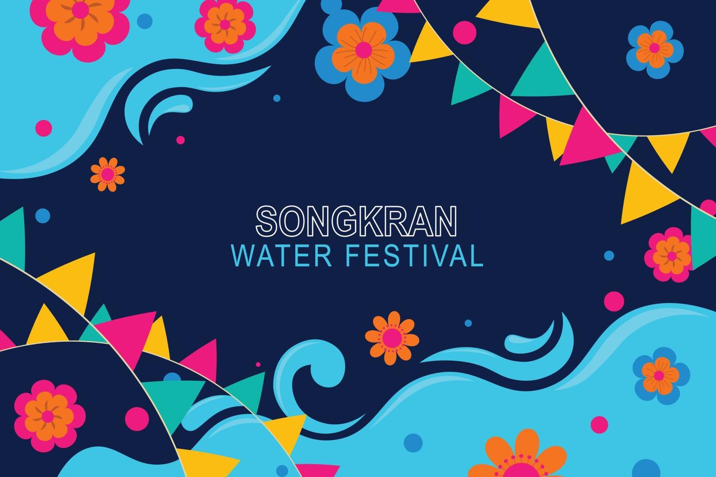 Songkran agua festival antecedentes. vector