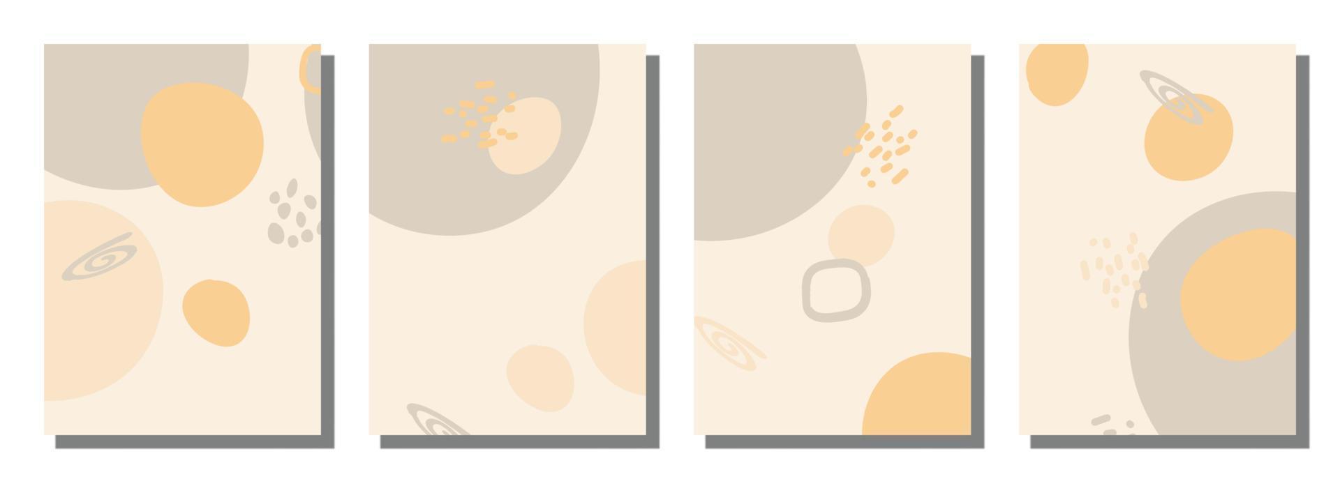 Minimalist abstract hand drawn set background. vector