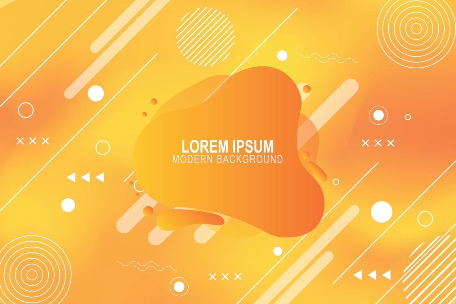 Gradient fluid background with memphis elements. vector