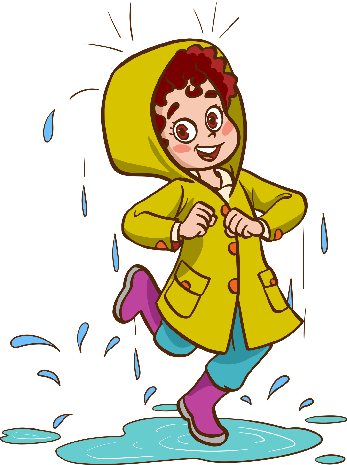 happy cute kids play wear raincoat 21613059 Vector Art at Vecteezy
