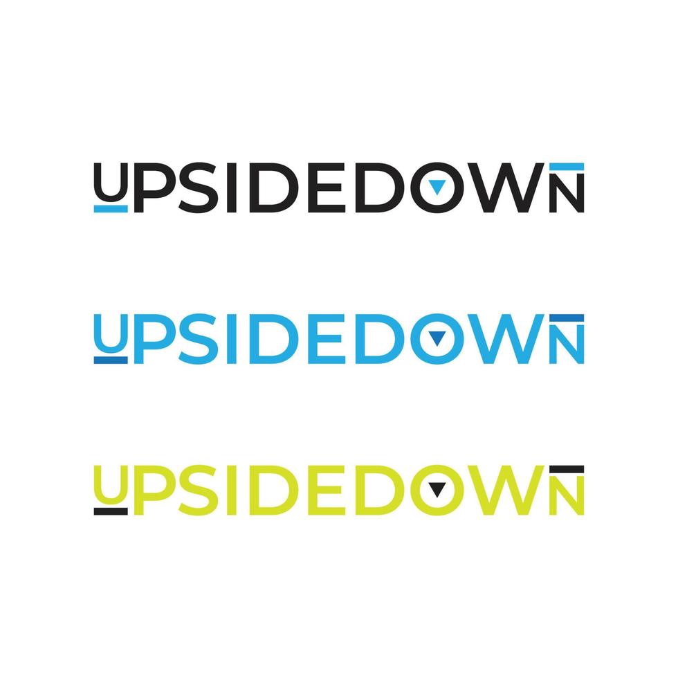 Up Side Down Logo Design Typography Design vector